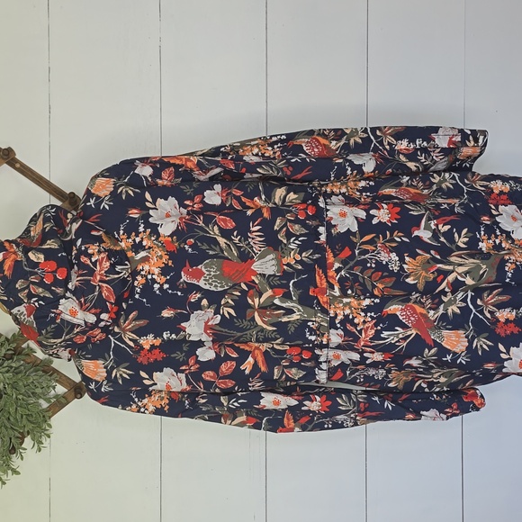 Columbia West Bluff Jacket Light Nocturnal Birds Print Women Sz L - Picture 3 of 9